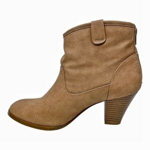 Style &co. Tan Heel Zipper Donia Booties Size 6